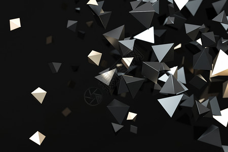 黑色三角几何立体抽象背景设计图片
