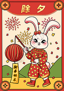 兔年春节除夕夜背景图片