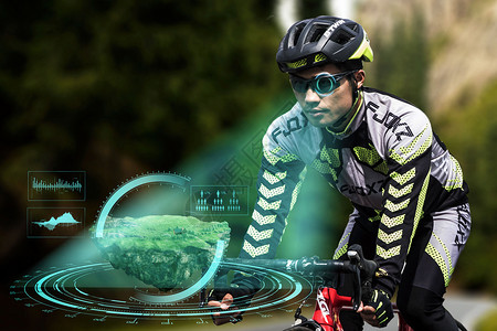 骑行日创意骑行虚拟导航设计图片