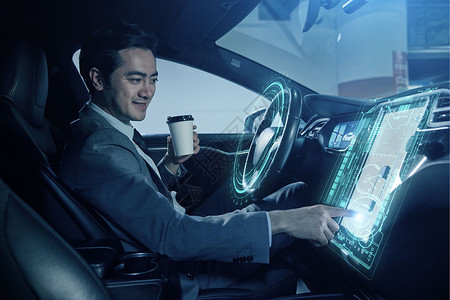 咖啡车商务智能驾驶设计图片
