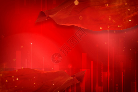 红色放射线特效绸缎大气红色背景设计图片