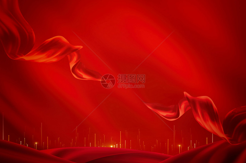 创意丝绸大气红色背景图片