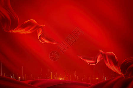 创意丝绸大气红色背景背景图片