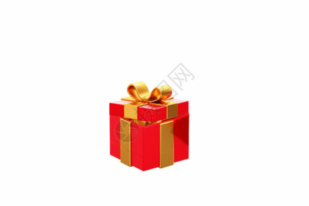红色年货优惠券C4D礼盒里的金币电商促销元素GIF高清图片