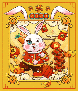 喜庆2023癸卯兔年春节表情包gif动图图片