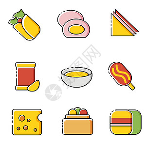 薯片图美食合集icon图标插画