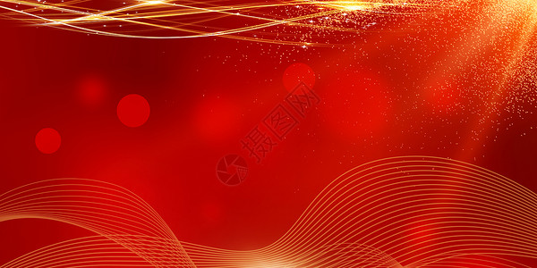 中国风红金背景背景图片