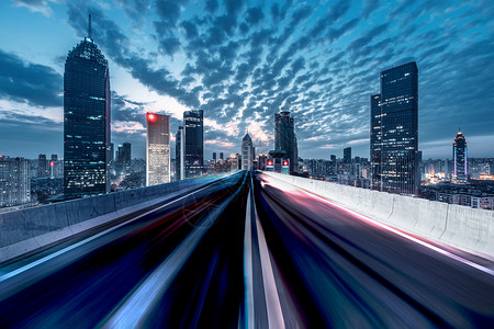 夜间城市道路大气城市夜景汽车公路背景设计图片