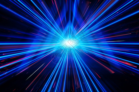 二次元妹子蓝色创意速度光效科技背景设计图片