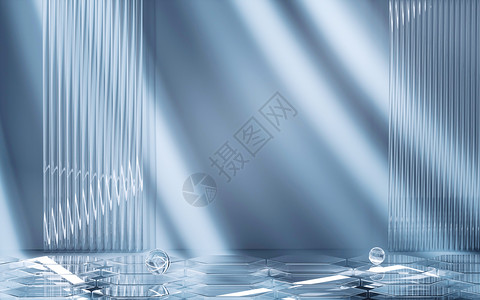 玻璃光线质感C4D光影背景设计图片