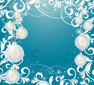 与球星和雪花的圣诞节背景图片