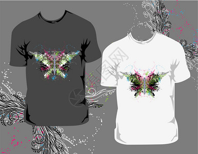 抽象蝴蝶T恤图片
