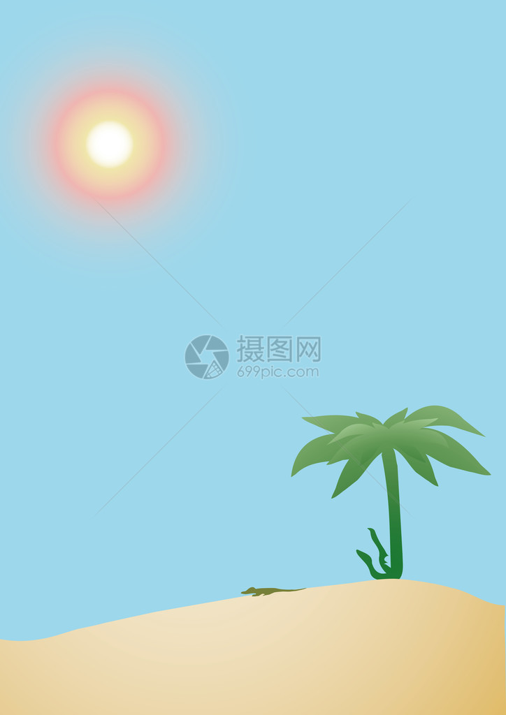 沙漠矢量插画图片