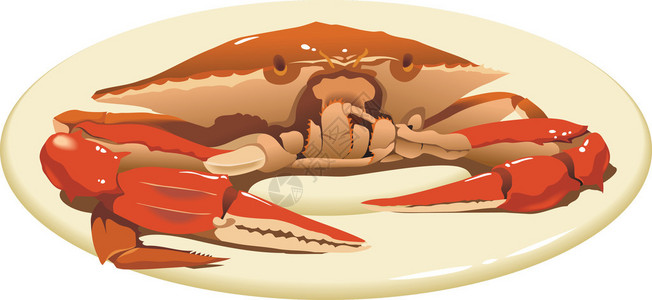 盘子上的螃蟹美味的食物近图片