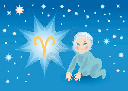 祝贺婴儿出生时在ZodiacAri背景图片