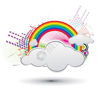 由云彩矢量插图云彩和虹组图片