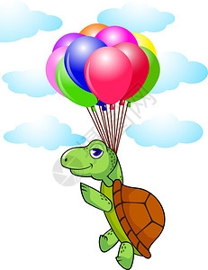 带气球的乌龟图片