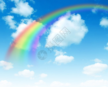阿者科天空中有一道明亮的彩虹插画