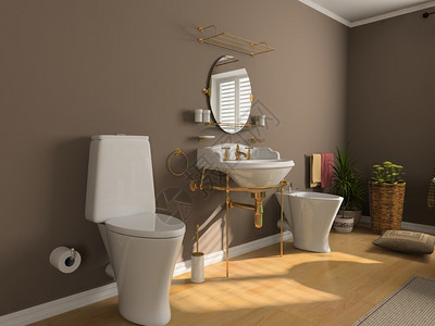 诺都巴穆尔现代浴室内部3d渲染设计图片