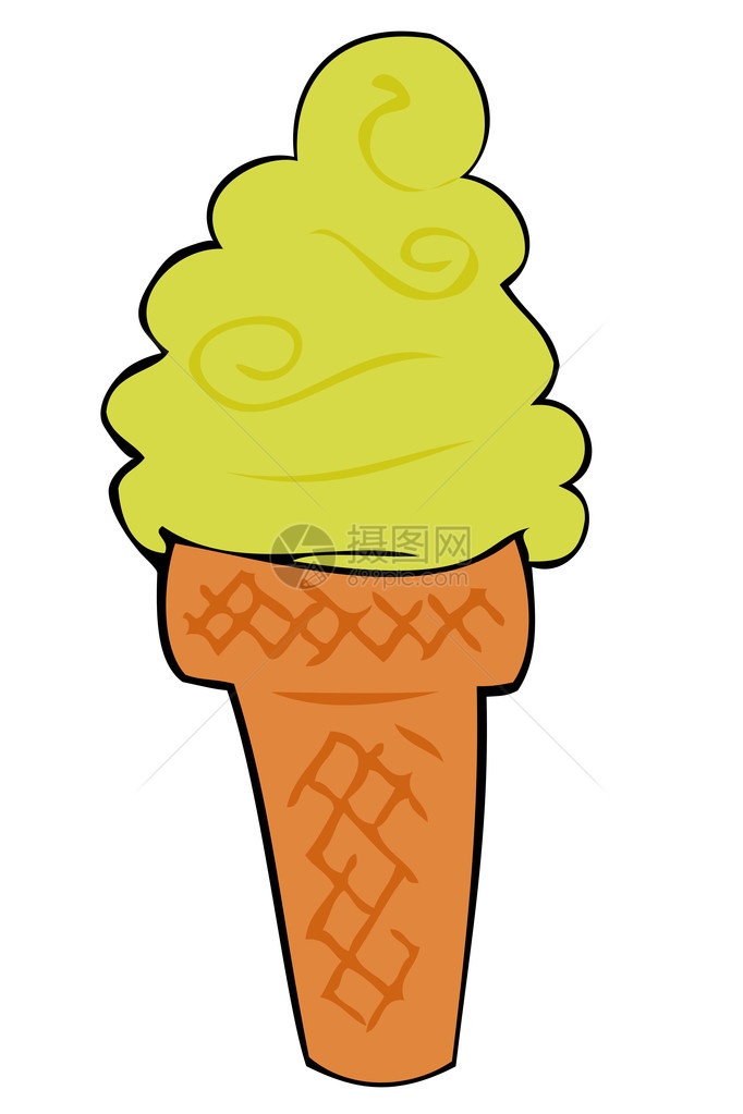 开心果冰淇淋蛋筒图片