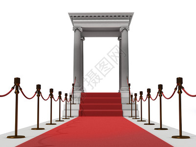 古董风格的红色大地毯楼梯背景图片
