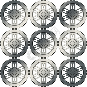金属齿轮或齿轮的插图图片