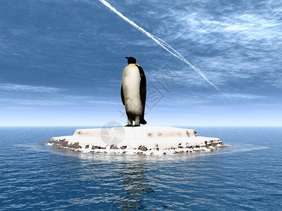 梅力更3d插图与企鹅设计图片