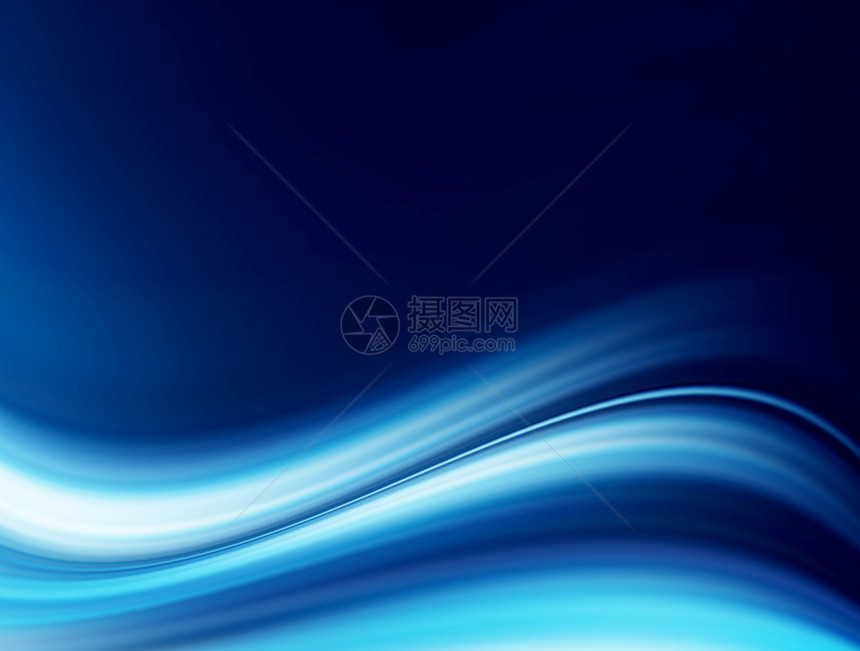 蓝色动态和发光的波浪抽象背景图片