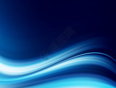 韦劳赫蓝色动态和发光的波浪抽象背景插画