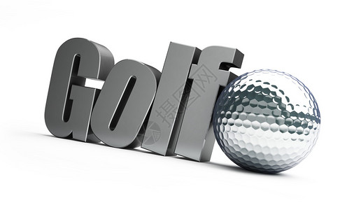 3D高尔夫标题和银背景图片