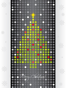 点缀圣诞树卡片设计图片