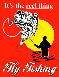 以钓鱼的字眼来说明Ly渔民捕捉大嘴贝斯飞的图片