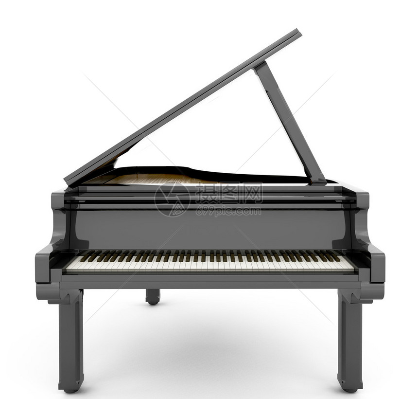 钢琴的3D渲染图片
