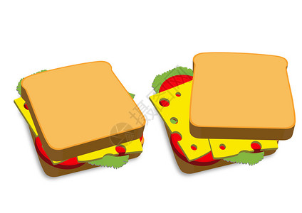 两份三明治加奶酪图片