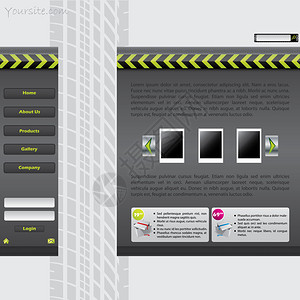 带有轮胎痕迹的网站模板图片