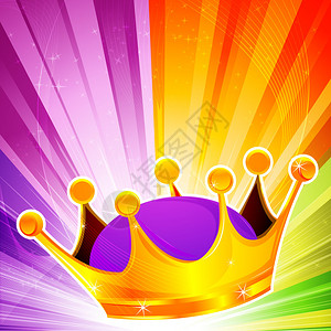 彩色背景上的抽象皇冠插图背景图片