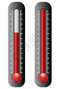 白色背景上的温度计图标图片