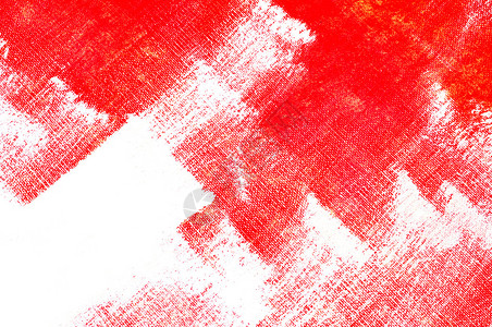 空白画布上的红色颜料笔触图片