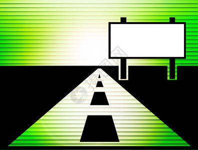 绿背景道路和绿色背景广告的图片
