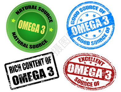 3M胶内写成的印有文字为奥米加3的一套胶橡插画