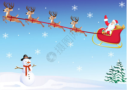 圣诞老人雪橇的插图图片