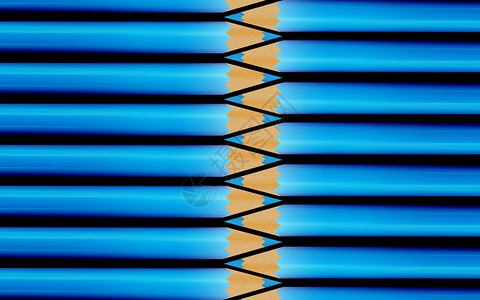黑色背景上的蓝色铅笔学校设计图片