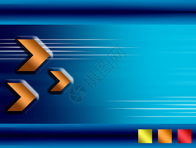 循环器蓝色背景上的橙色箭头和形状Businessbirs插画