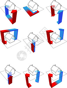 盛况收集九个热泵图插画