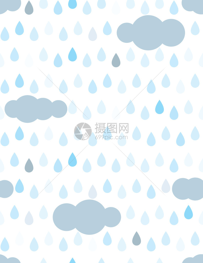 雨滴和云无缝模式图片