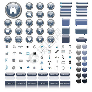 各种网络按钮图标酒吧和聊天泡的图像图片