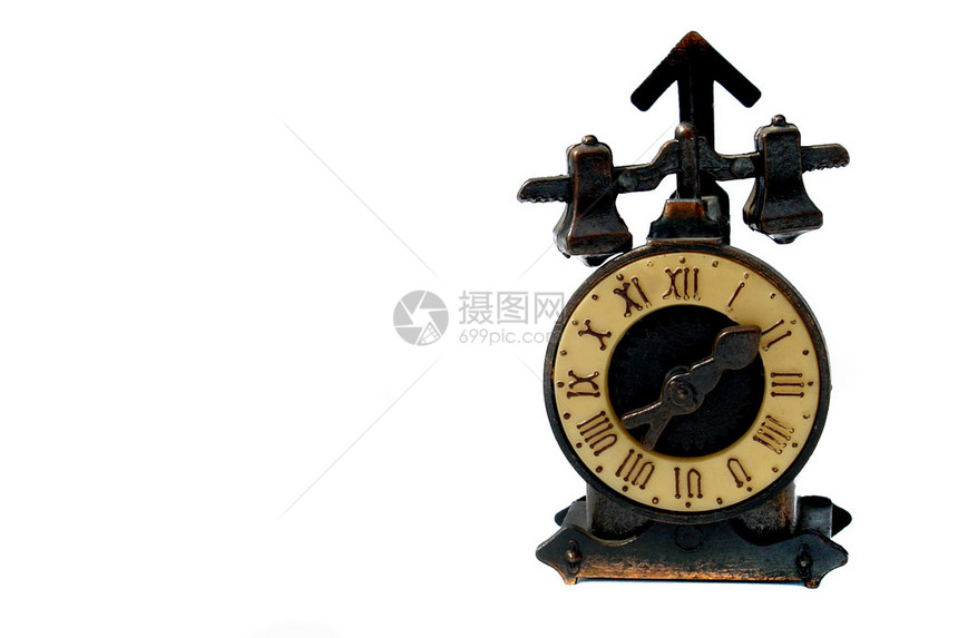 白色背景的旧时钟机图片