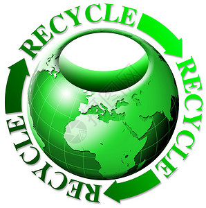 置物袋以绿色回收法书写的环状全球购物袋形式插画