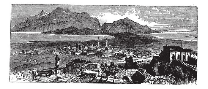 1890年代希腊科林斯的Acrocorinth图片