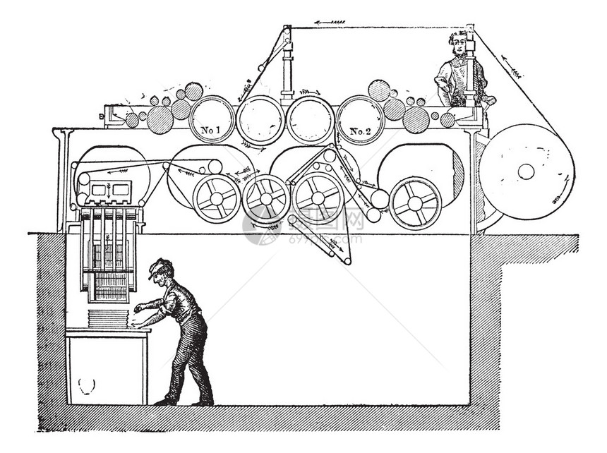 早期网络印刷机图片